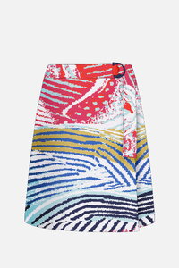 Mini Wrap Skirt, Wave Motif