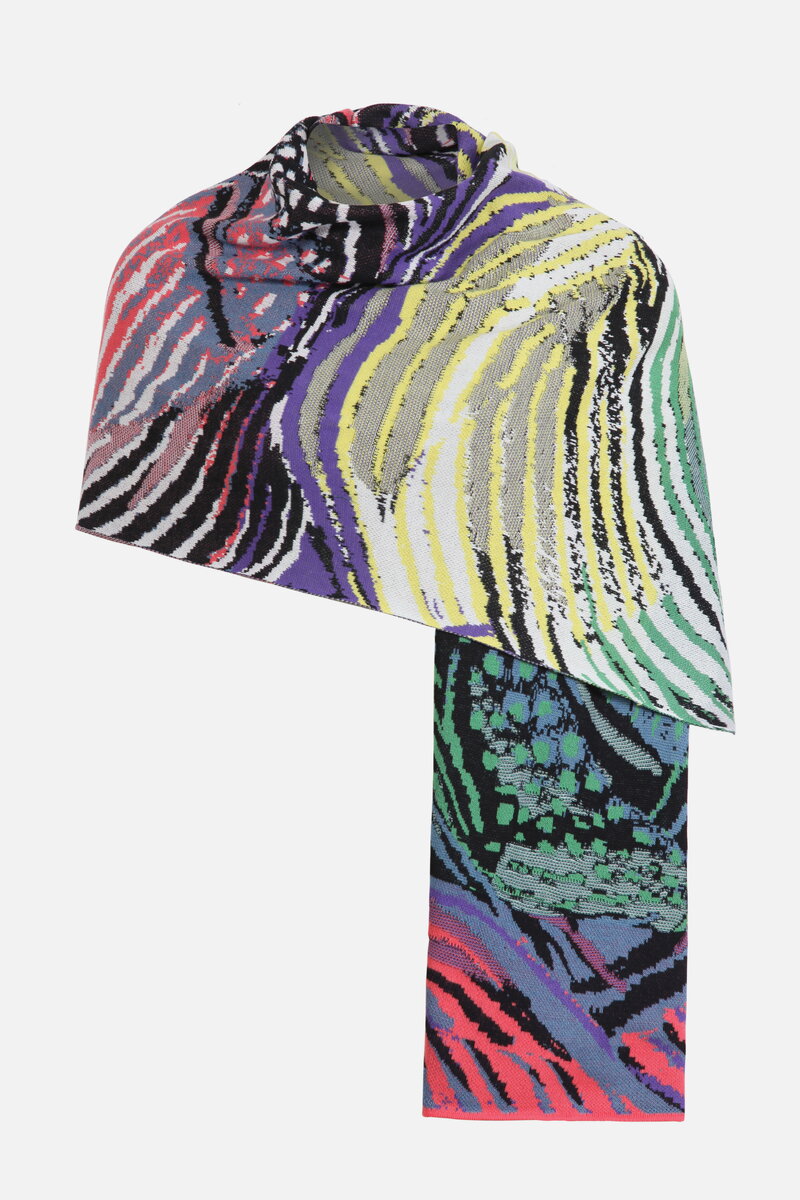 Knitted Scarf, Wave Motif