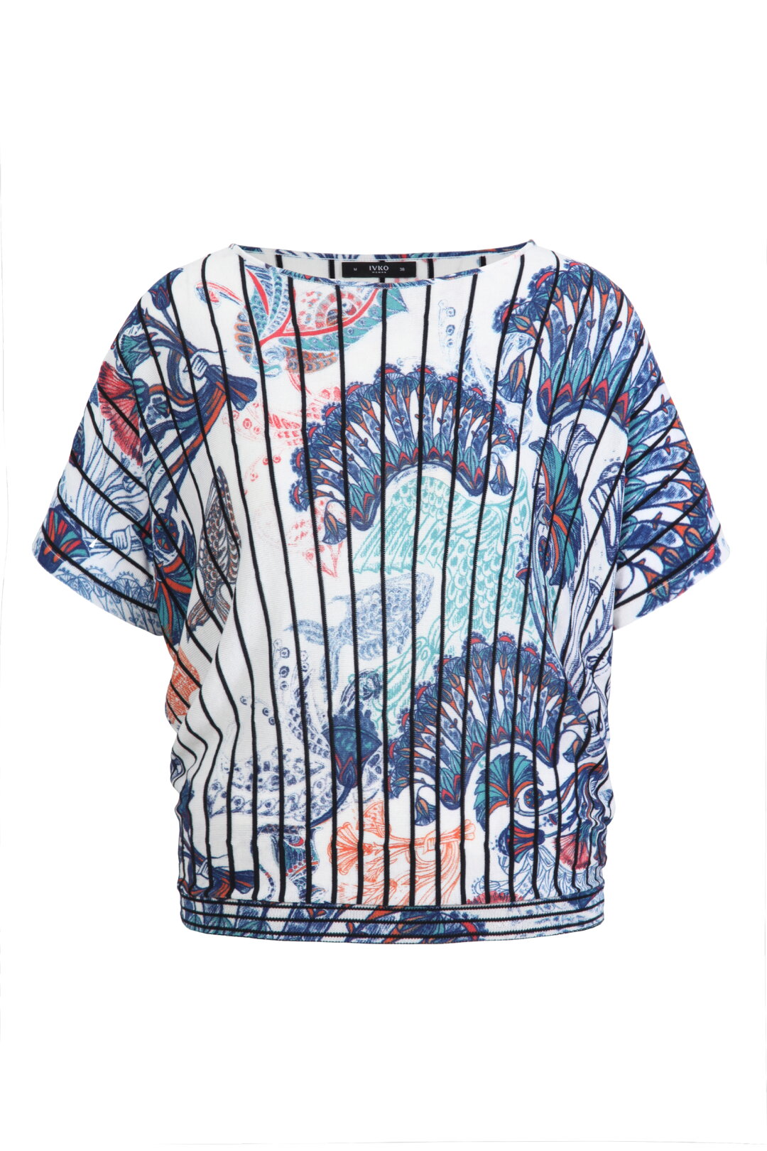 Bedruckter Pullover, Lotos-Motiv