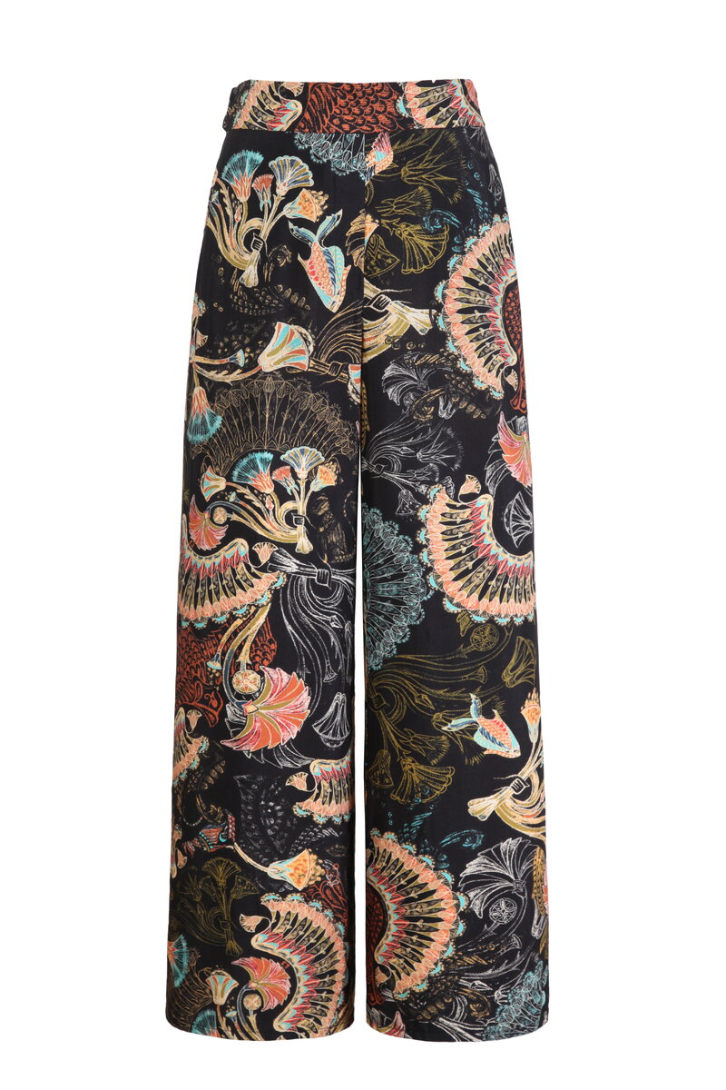 Viscose Pants, Lotos Motif