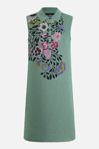 Dress with Intarsia, Floral Pattern