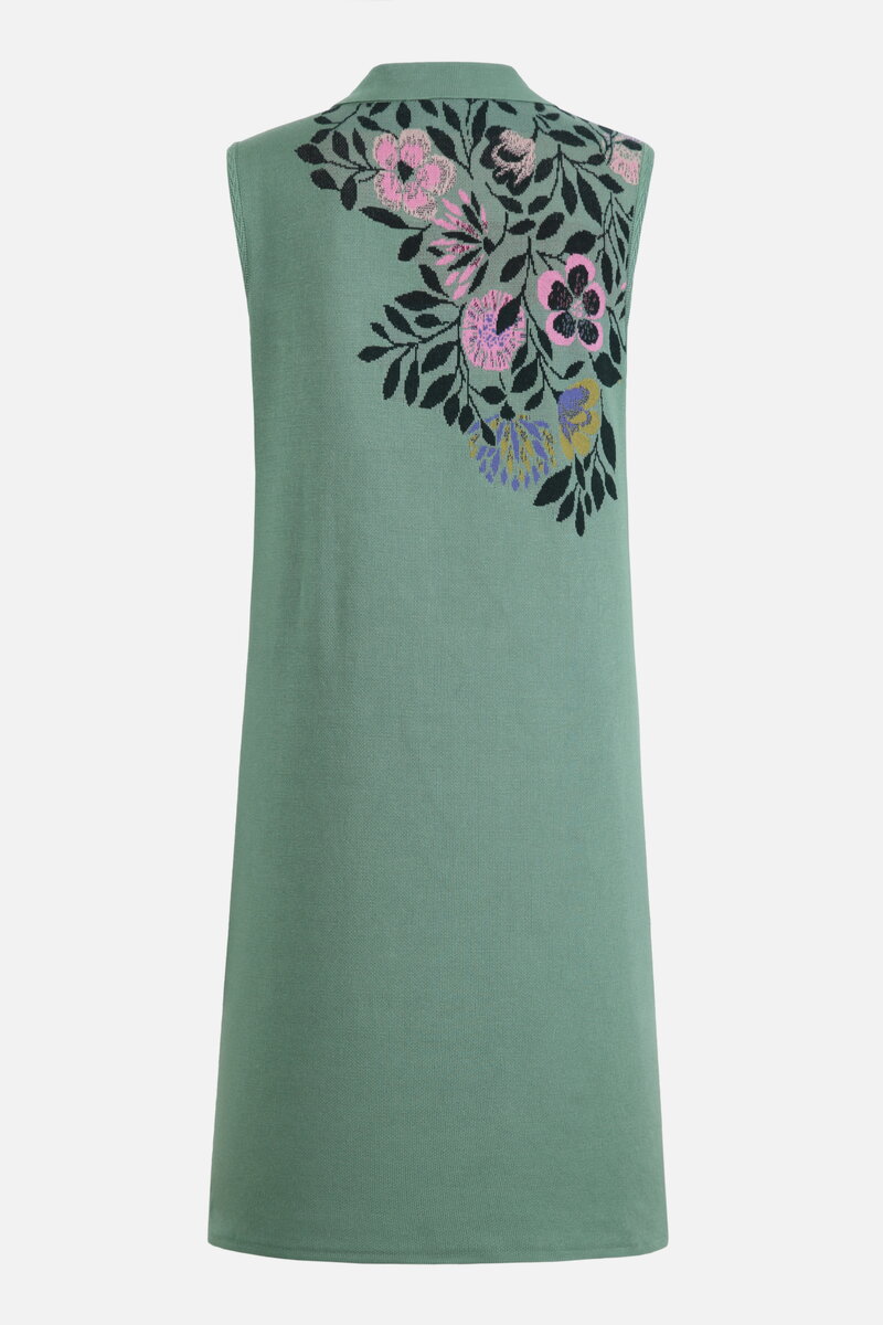 Dress with Intarsia, Floral Pattern