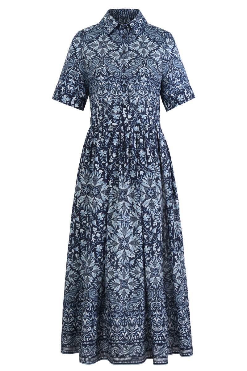 Shirt Dress, Alhambra Pattern - Dresses - Ivko Woman