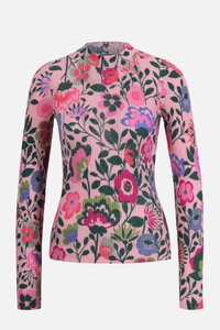 Printed Pullover, Floral Pattern - Powder - Pullovers - Ivko Woman