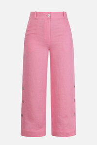 エンフォルド CULOTTES TROUSERS ライトピンク Linen Pants, 3/4 lenght - light pink - Pants - Ivko Woman