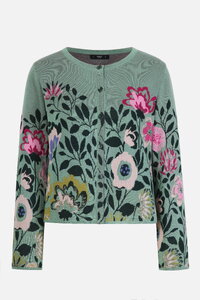 Cardigan O Neck,  Floral Pattern