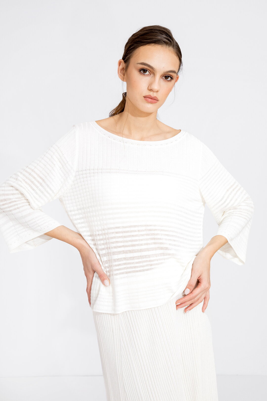 Boat neck Pullover, Structure Pattern