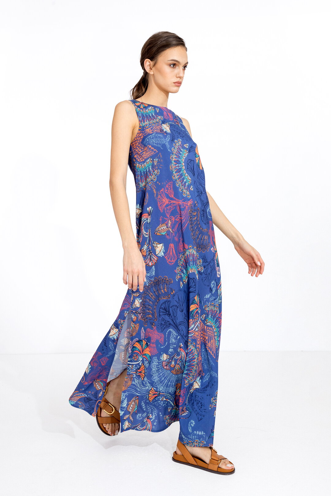 Sleeveless dress, Lotos Print