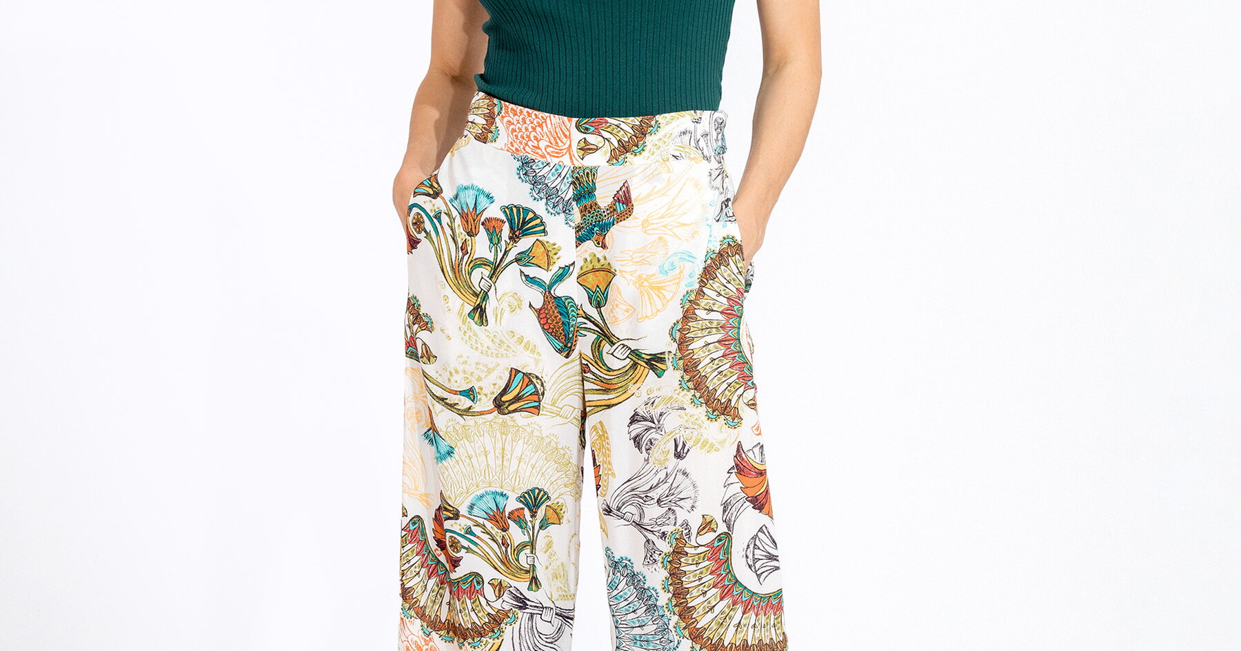 Viscose print pants main image 1