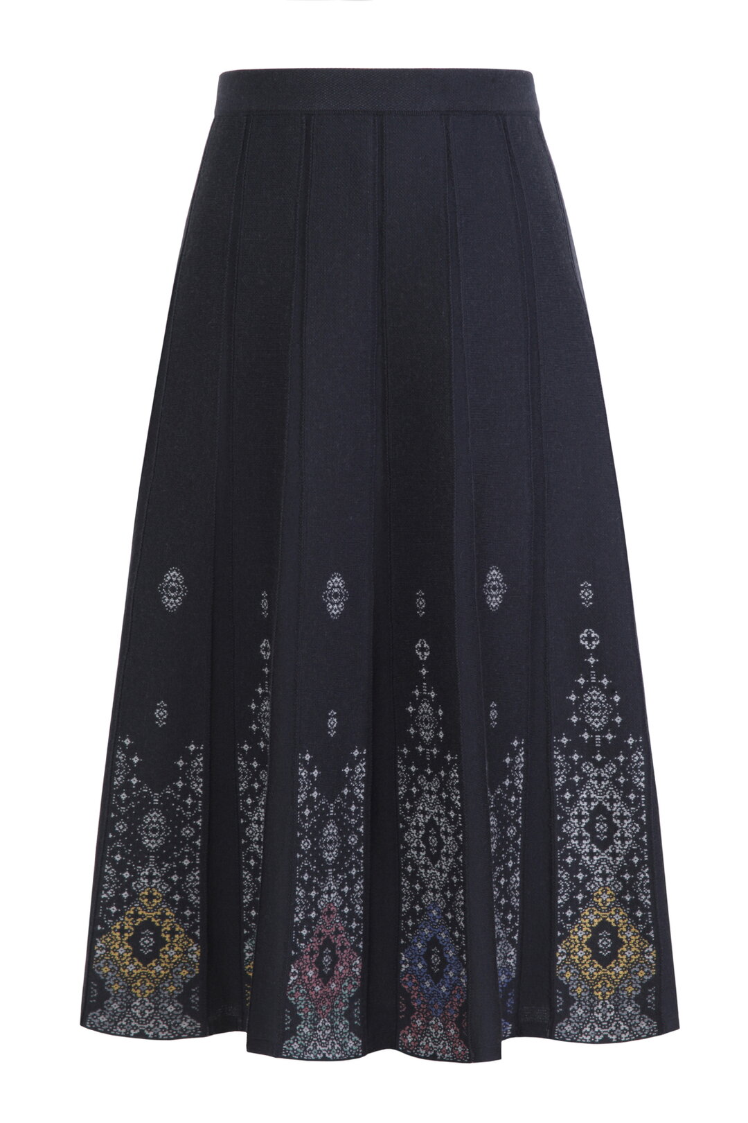 Jacquard Midi Skirt, Ornament Pattern