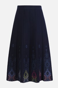 Jacquard Midi Skirt, Ornament Pattern