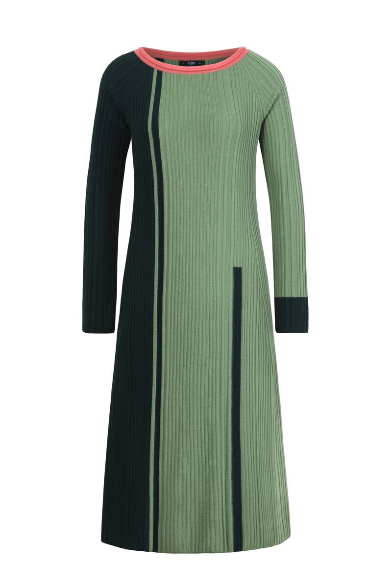 Jacquard Kleid, Color Blocking