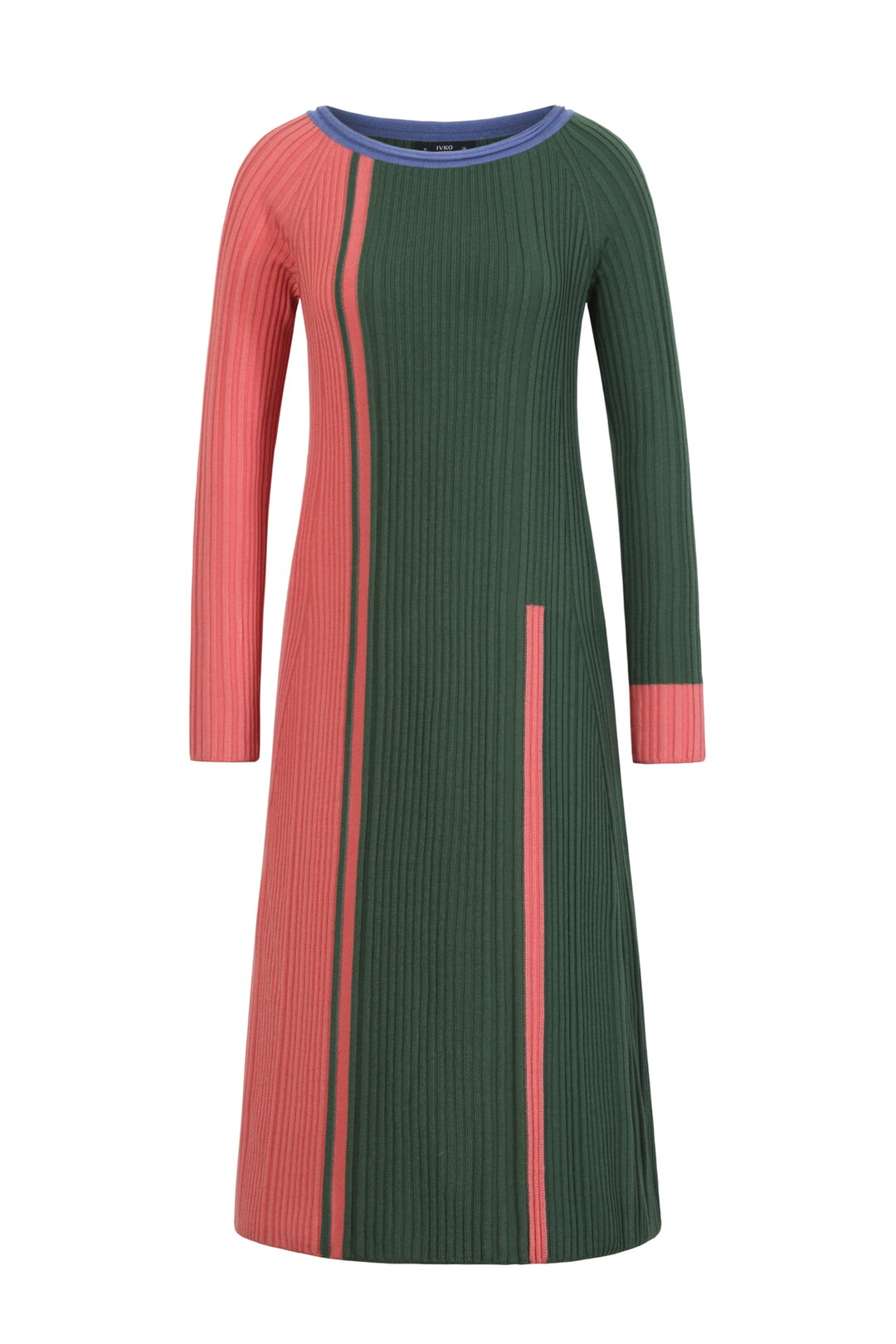 Jacquard Kleid, Color Blocking