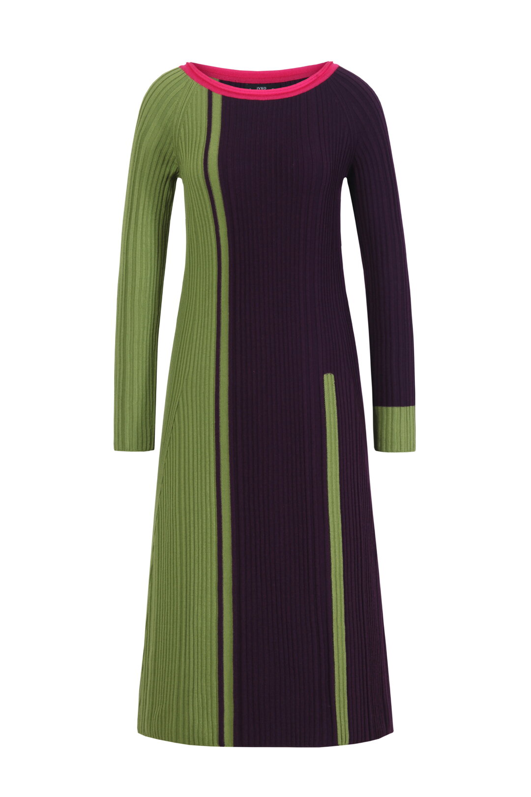 Jacquard Kleid, Color Blocking