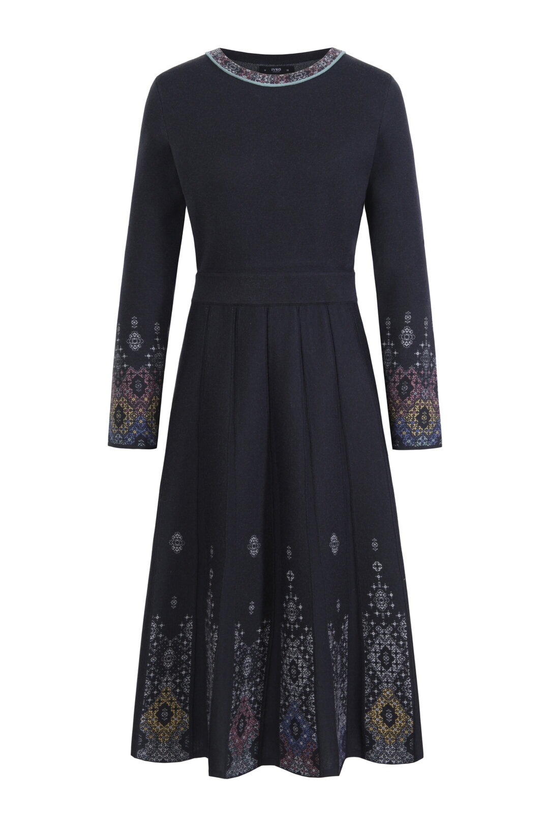 Jacquard Kleid, Ornament Motiv