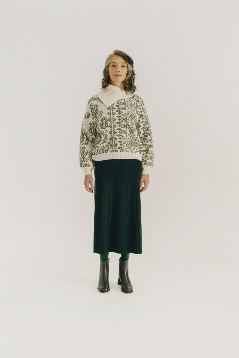 Rollneck Pullover, Ornament Pattern