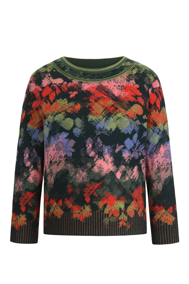 Jacquard Pullover, Camouflage Pattern - Forest - Pullovers - Ivko