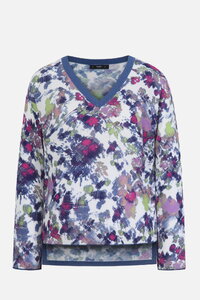 Pullover mit V-Ausschnitt, Camouflage Druck