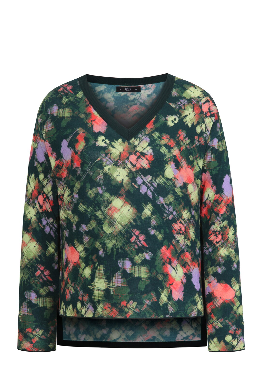 Pullover mit V-Ausschnitt, Camouflage Druck