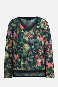 Pullover mit V-Ausschnitt, Camouflage Druck