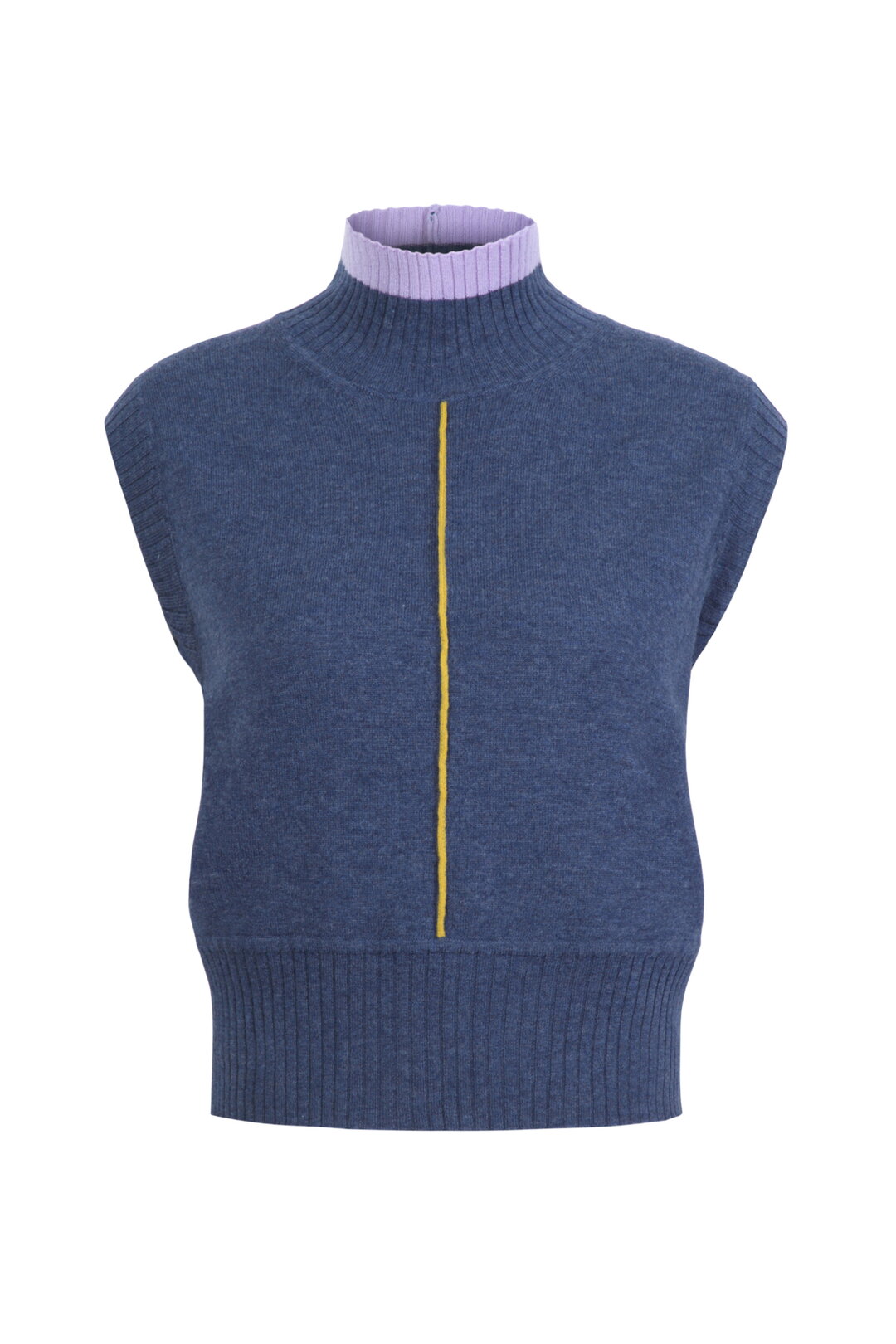 Ärmelloser Pullover, Color Blocking