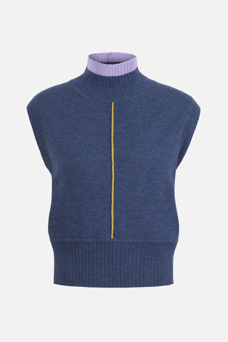 Ärmelloser Pullover, Color Blocking