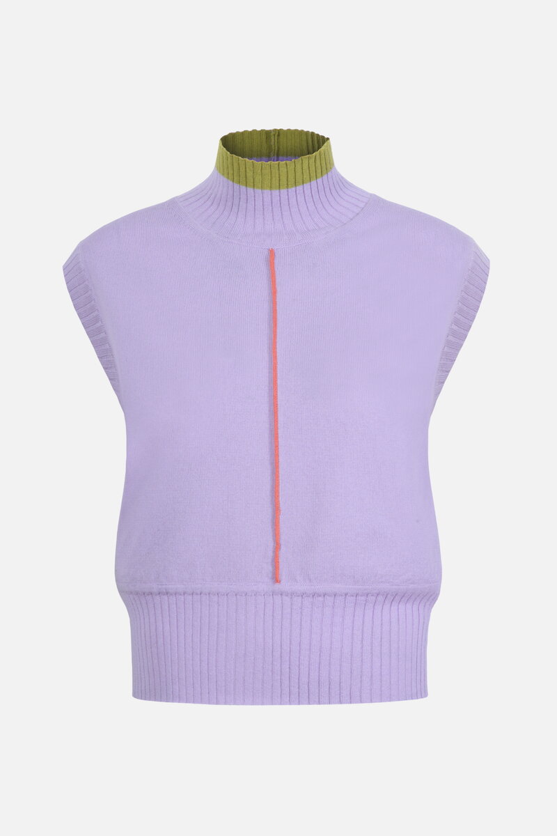 Sleeveless Pullover, Color Blocking