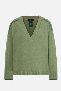 V-Neck Pullover, Contrasting Stripe