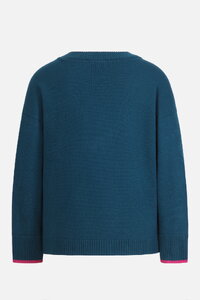 V-Neck Pullover, Contrasting Stripe