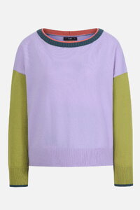 Pullover mit U-Boot-Ausschnitt, Color Blocking