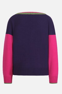 Pullover mit U-Boot-Ausschnitt, Color Blocking