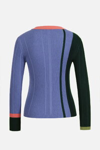 Gerippter Pullover, Kontraststreife