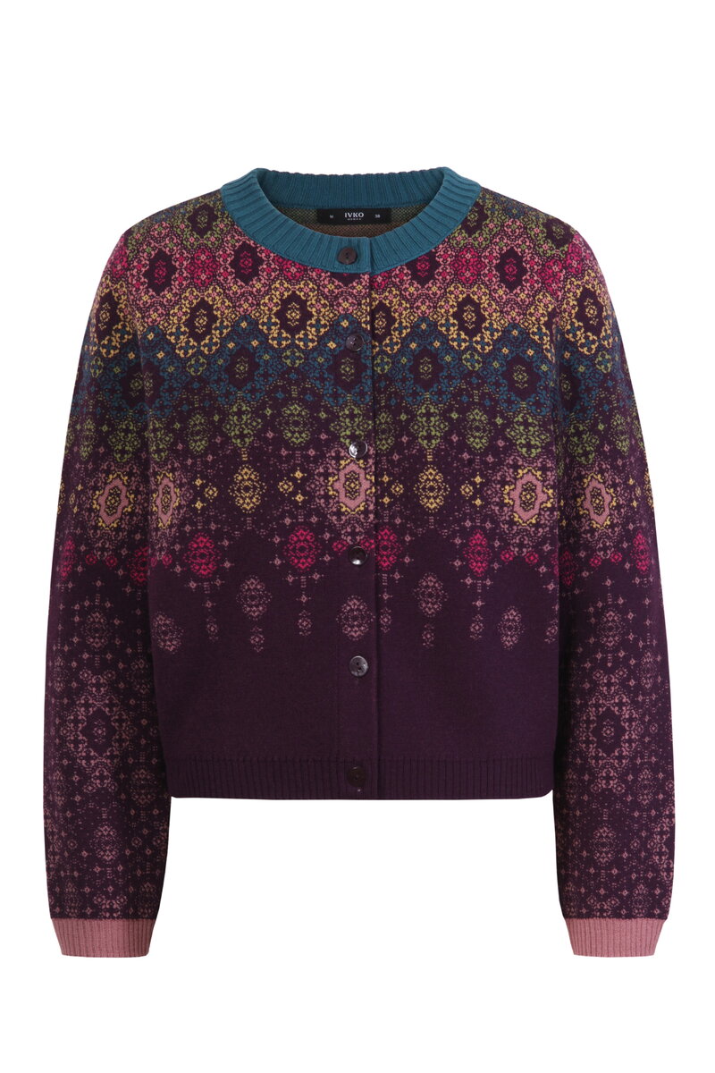 YOKE 4color mix jacquard mohair cardigan YOKE JACQUARD MIX 
