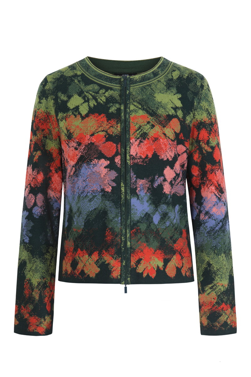 Strickjacke mit Reißverschluss, Camouflage Motiv