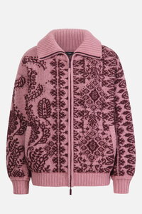 Rollneck Zip Jacket, Ornament Pattern