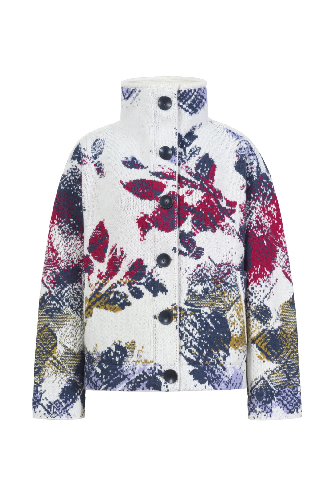 Jacquard Rollkragenjacke, Camouflage Motiv