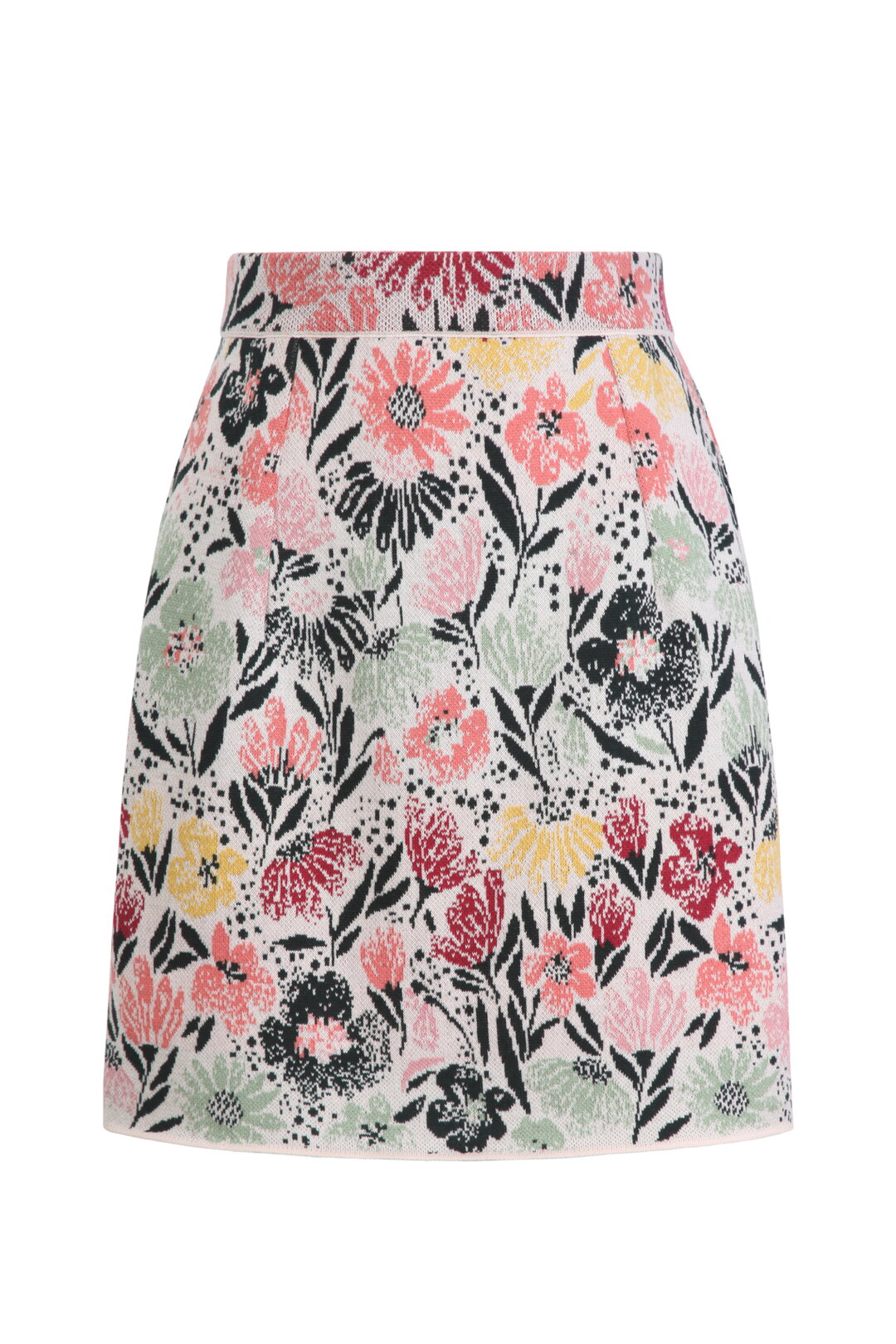 Jacquard Skirt, Floral Pattern