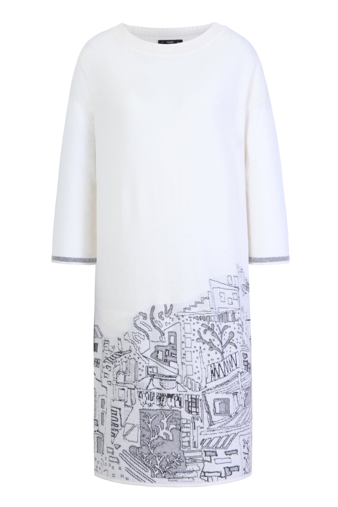 O-Neck Dress, Favela Pattern