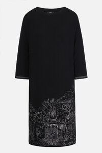 Kleid mit O-Ausschnitt, Favela Motiv