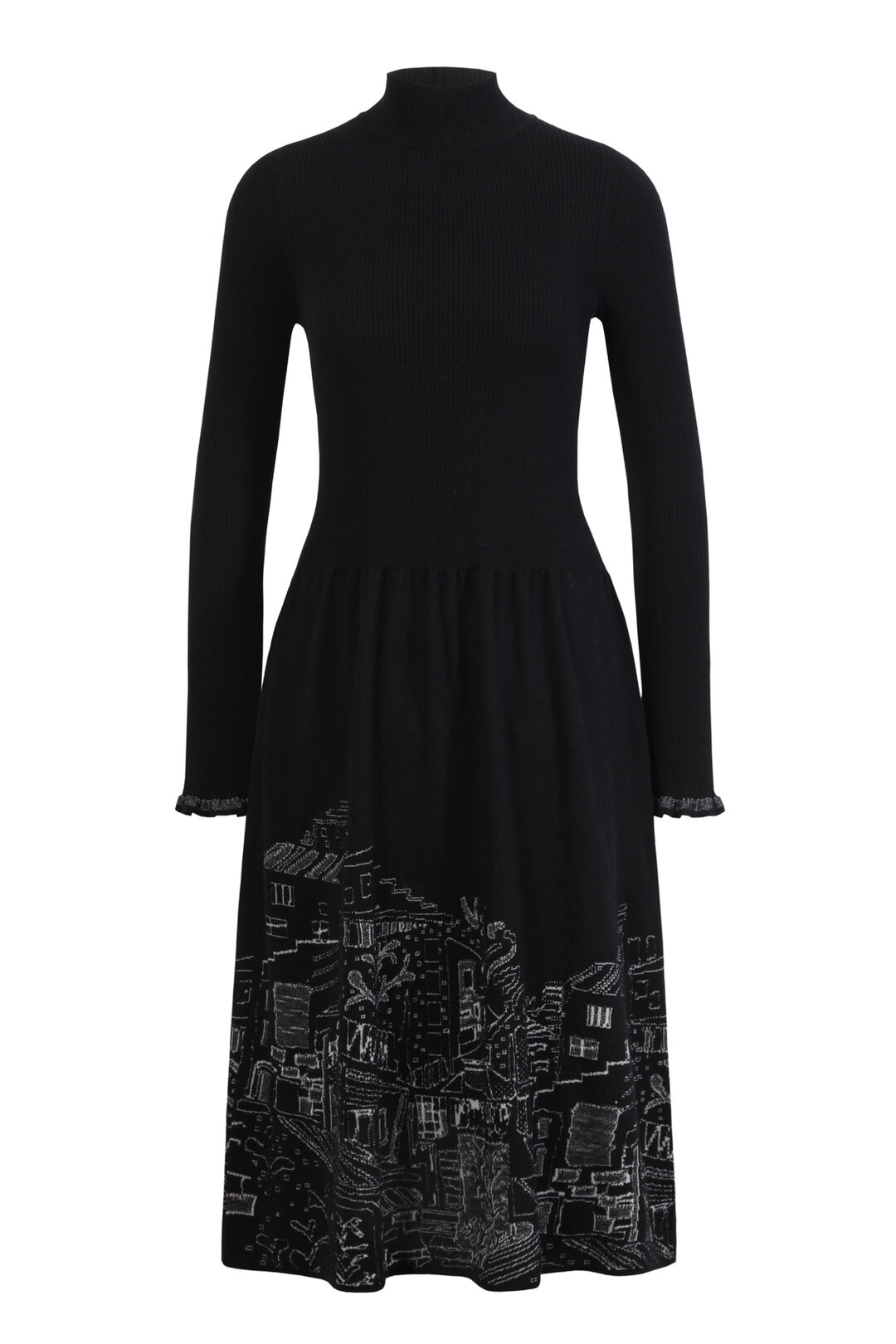 Turtleneck Dress, Favela Pattern