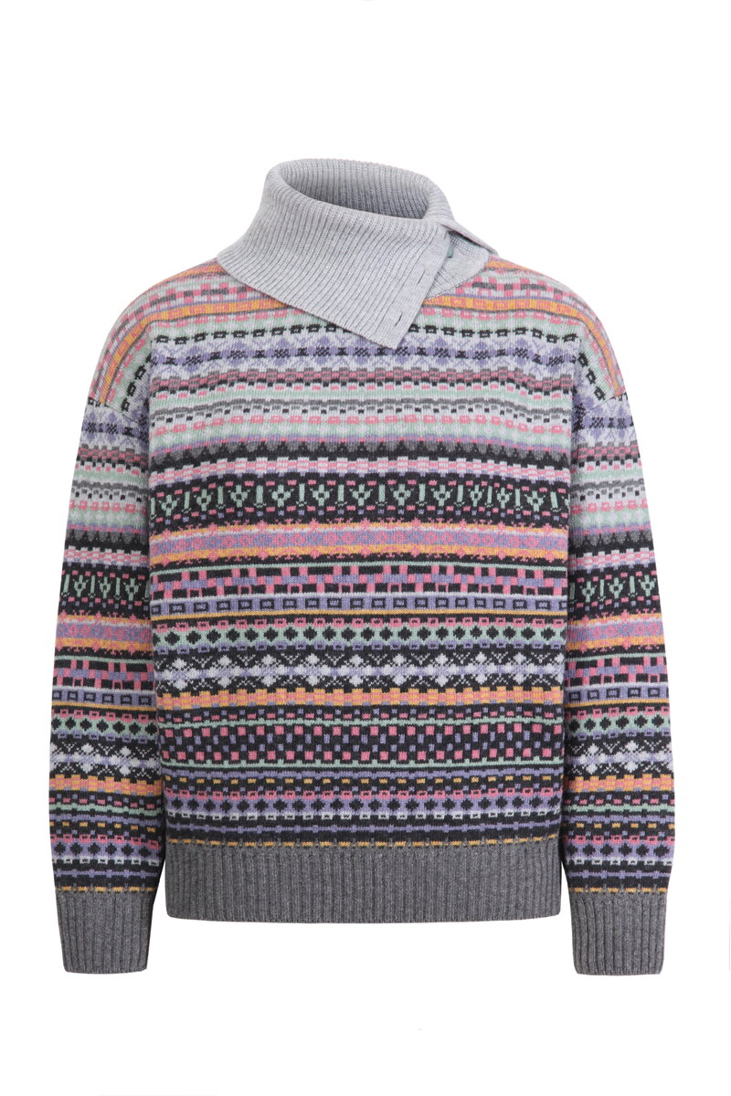 Rollneck Pullover, Stripe Pattern