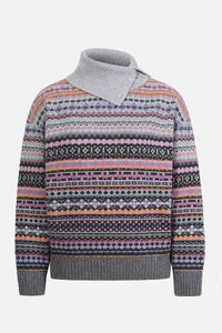 Rollneck Pullover, Stripe Pattern