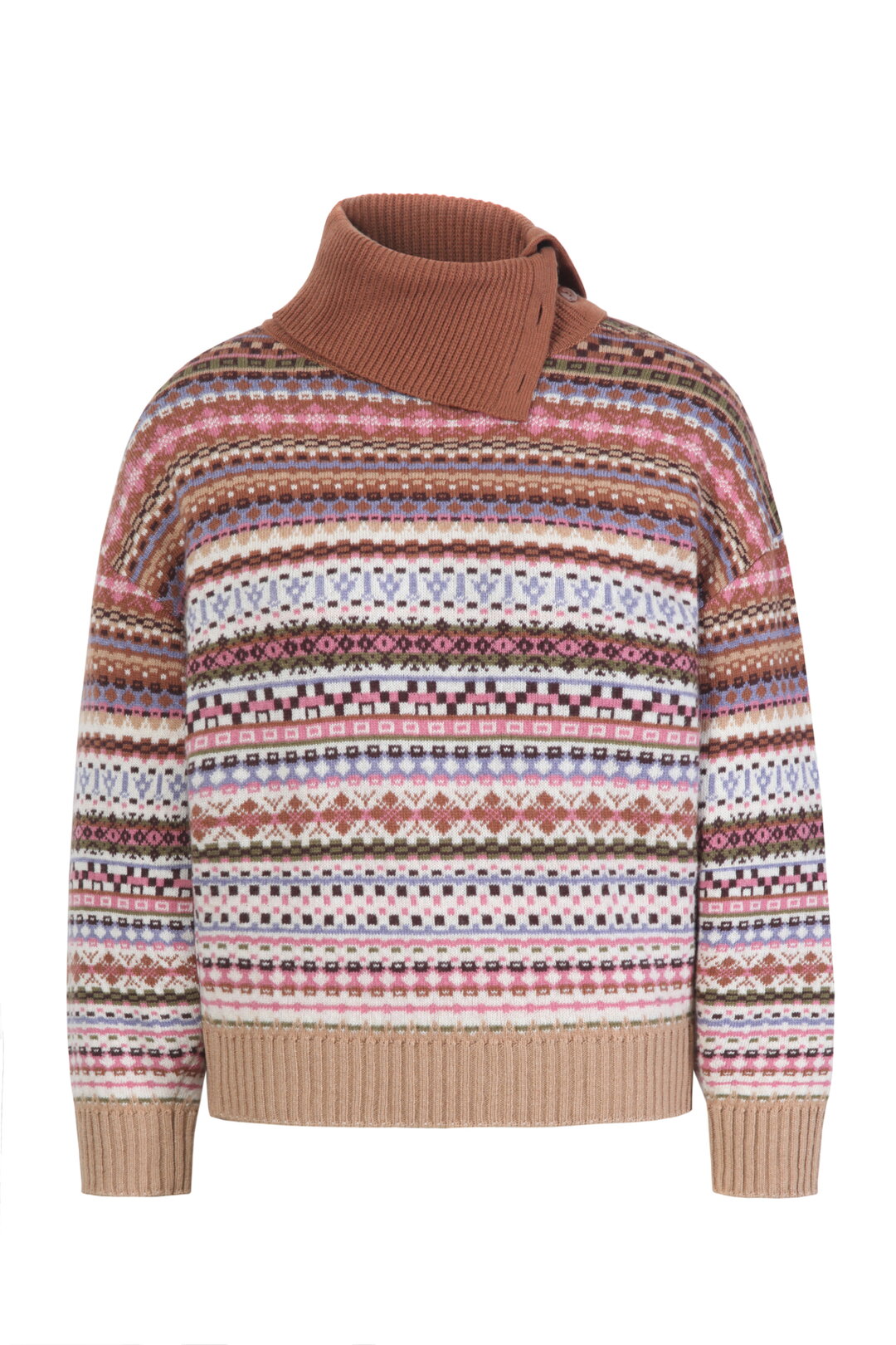 Rollneck Pullover, Stripe Pattern