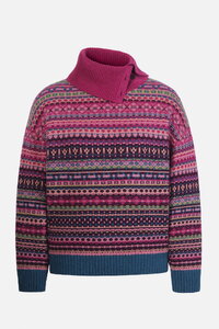 Rollneck Pullover, Stripe Pattern