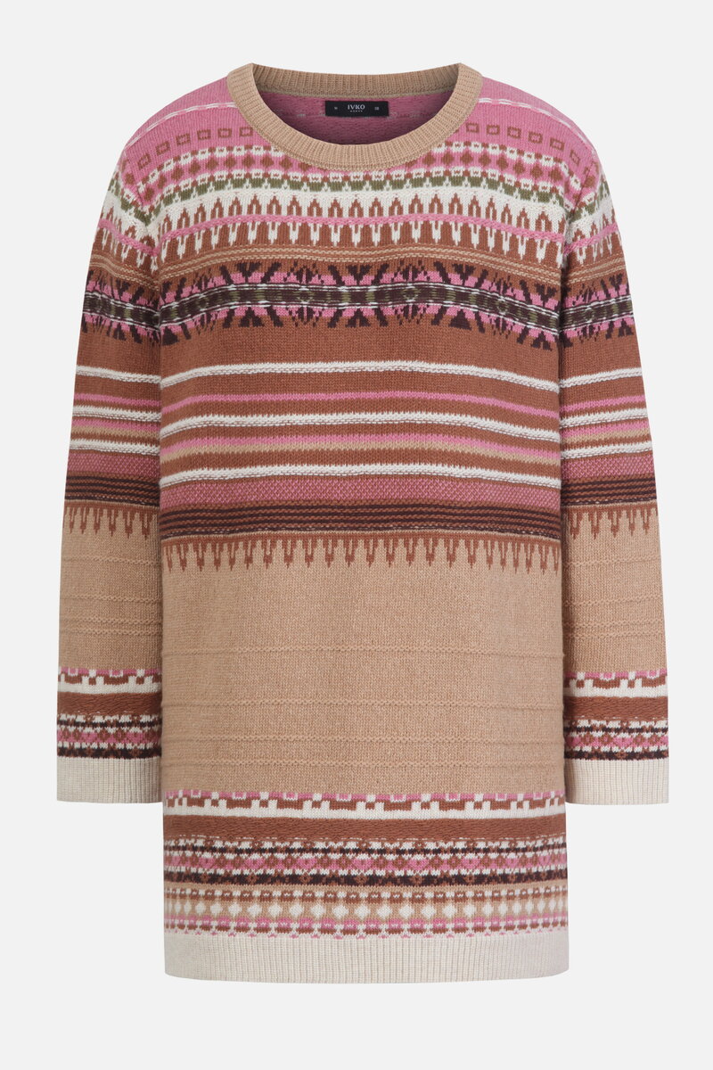 Pullover mit O-Ausschnitt, Streifenmuster