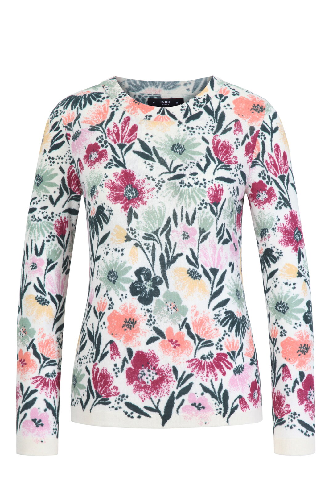 O-Neck Pullover, Floral Print