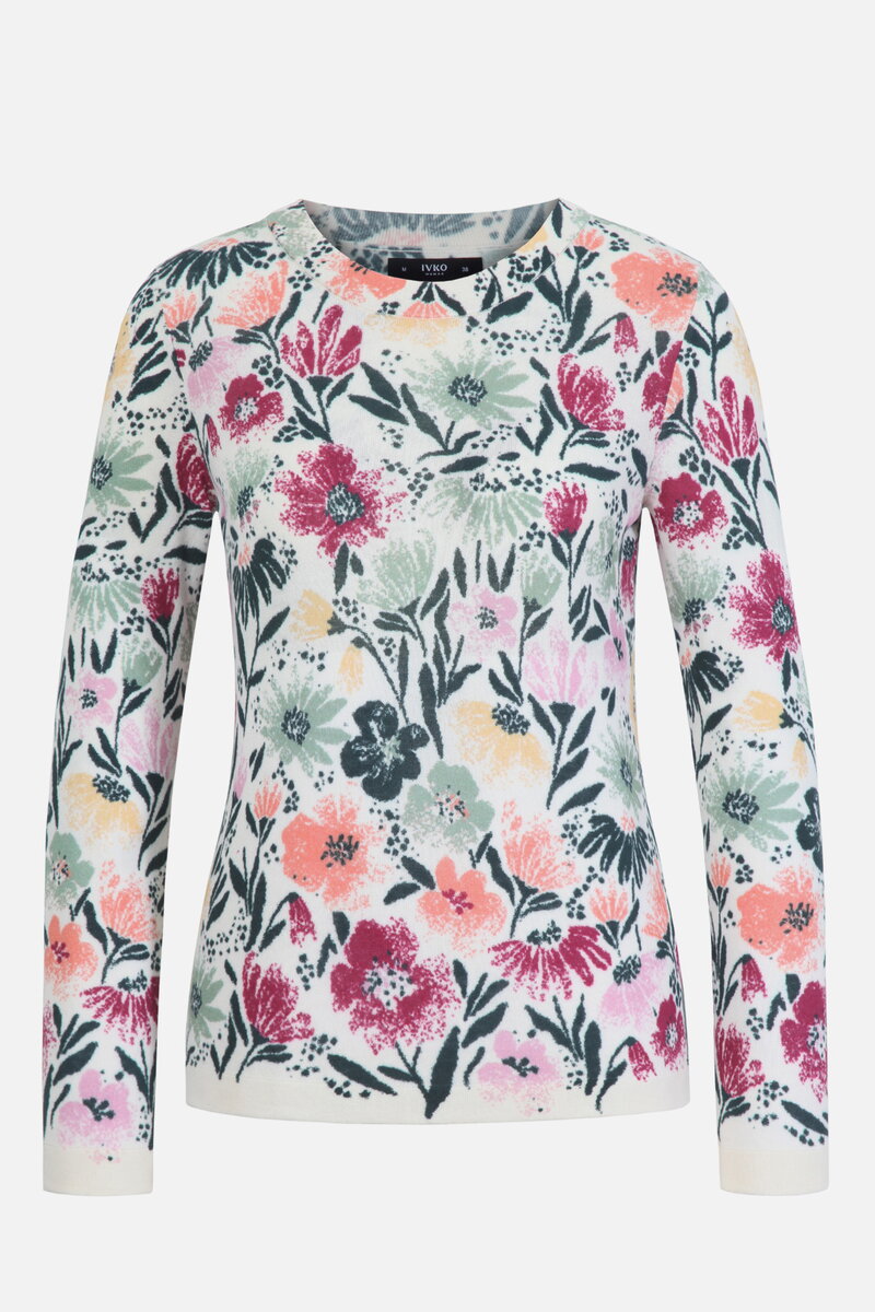 O-Neck Pullover, Floral Print