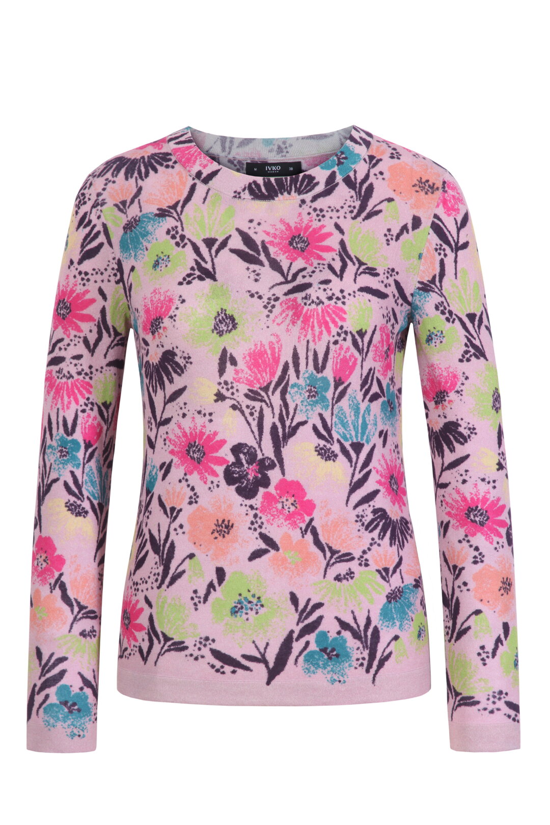 O-Neck Pullover, Floral Print