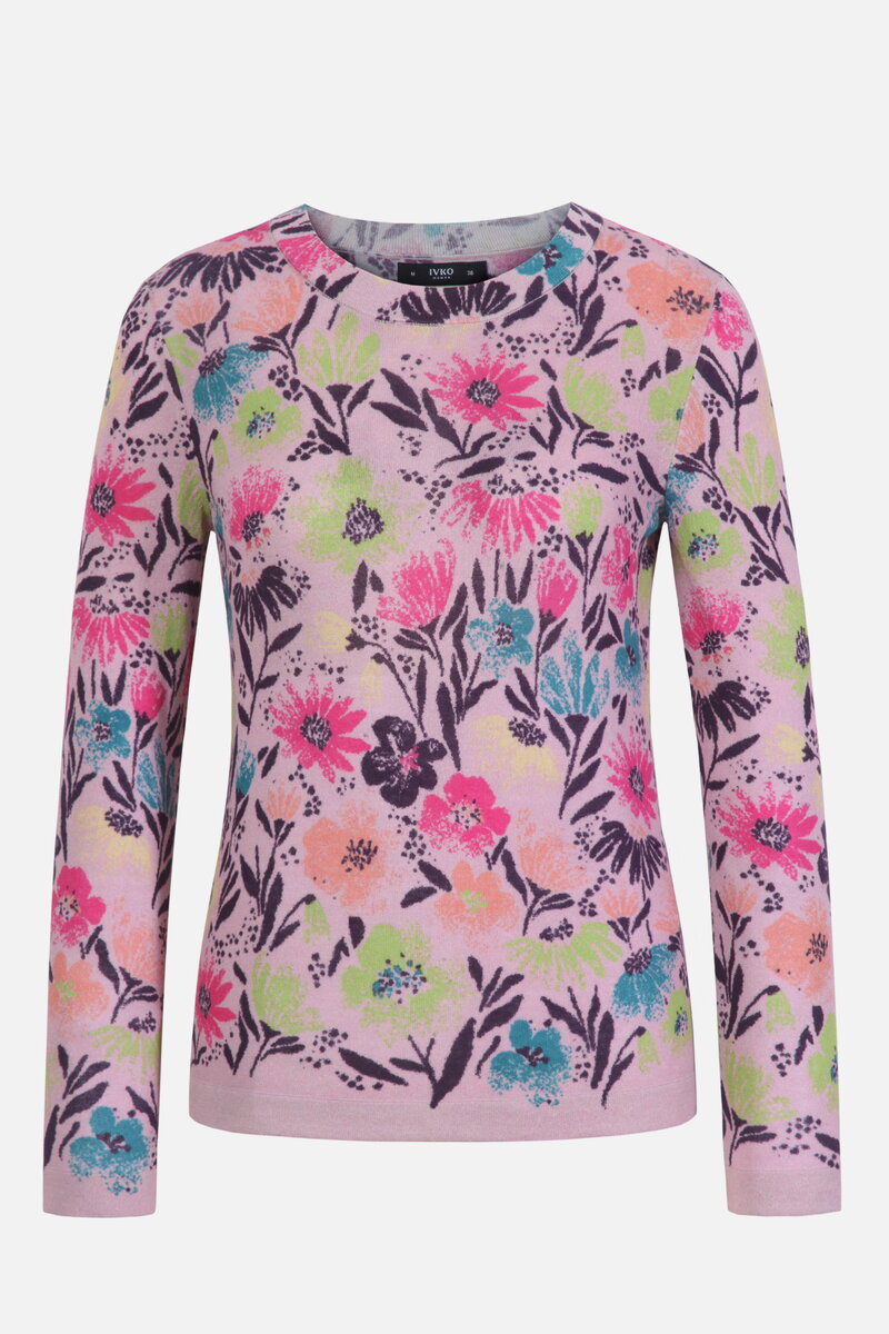 O-Neck Pullover, Floral Print