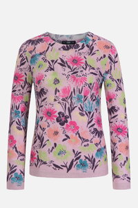 O-Neck Pullover, Floral Print